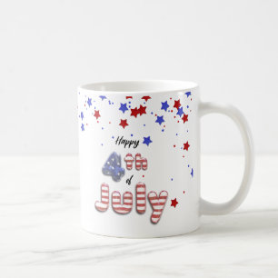 Caneca De Café 4 de julho Balões de folha Estrelas Stripes - Mug