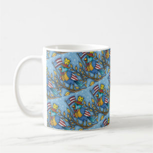 CANECA DE CAFÉ 4 DE JULHO BLUEBIRD TWEET, AMERICAN FLAG EUA