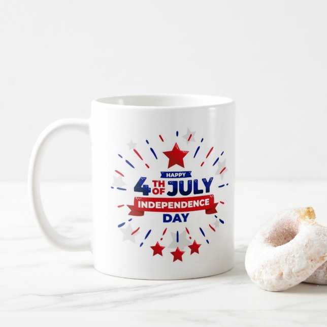 Caneca De Café 4 de julho Coffee Mug (Com Donut)