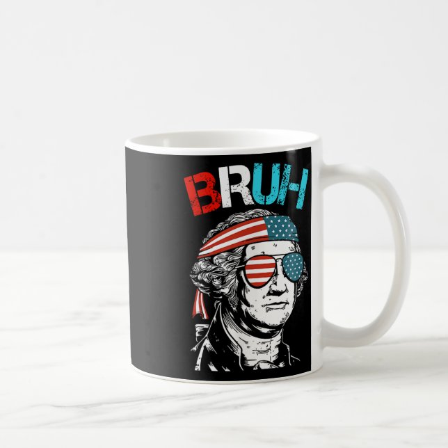 Caneca De Café 4 De Julho De 2024 George Washington Bruh. (Direita)
