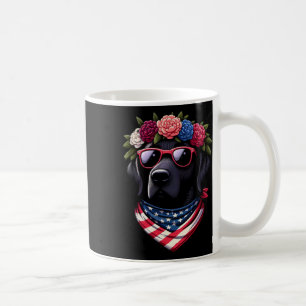 Caneca De Café 4 De Julho De Black Patriotic American Labrador