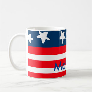 Caneca De Café 4 de julho dia de independência adicionar nome tex
