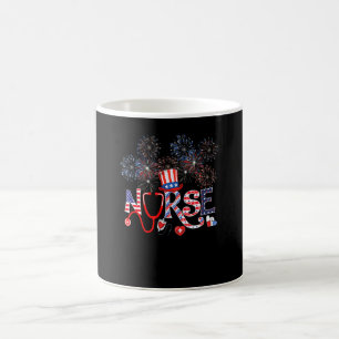 Caneca De Café 4 De Julho Enfermagem Mulheres Estetoscópio Enferm
