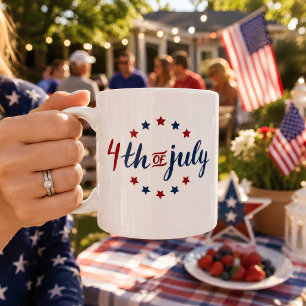 Caneca De Café 4 de Julho Estrelas patrióticas da bandeira americ