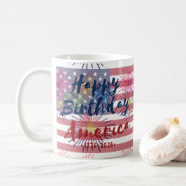 Caneca De Café 4 de Julho Feliz Aniversário América EUA 250º