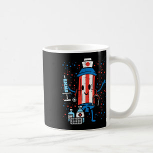 Caneca De Café 4 de julho Firecracker Enfermeiro Funny America Sc