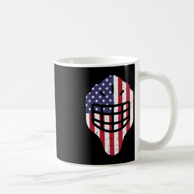 Caneca De Café 4 de julho Hockey Hockey Helmet America Flag Ameri (Direita)