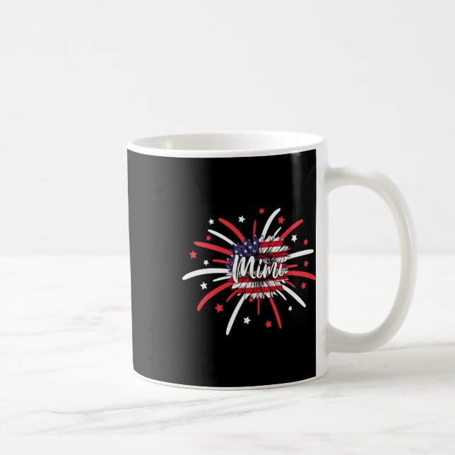 Caneca De Café 4 De Julho Mimi Sunflower American Flag Fireworks (Direita)