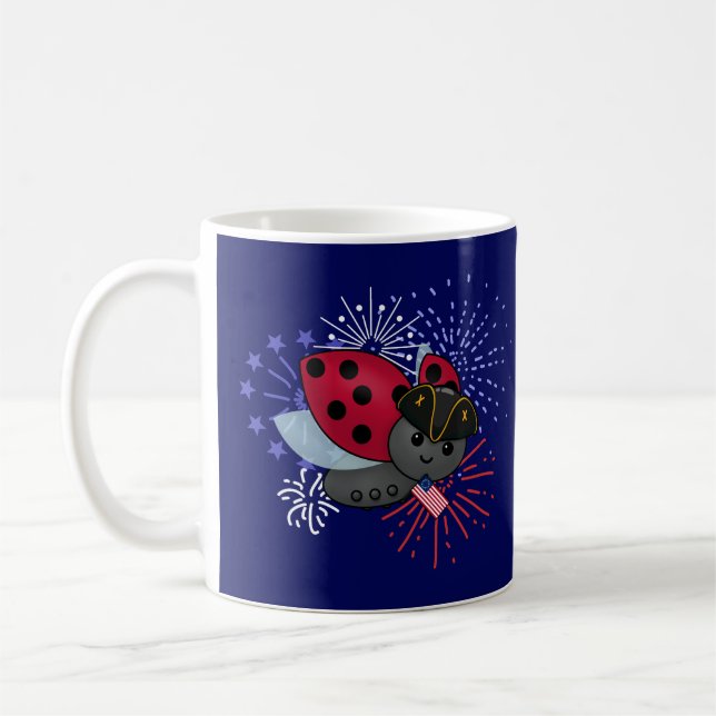 Caneca De Café 4 de julho Minuteman Ladybug (Esquerda)