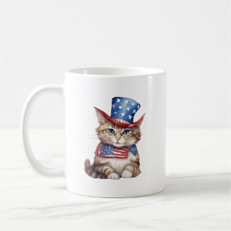 Caneca De Café 4 de julho Mug | Gato Patriótico