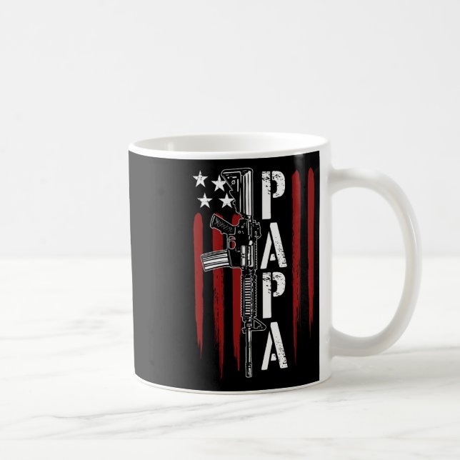 Caneca De Café 4 De Julho Papa Pai Ar-15 Gun Gordura Patriótica (Direita)
