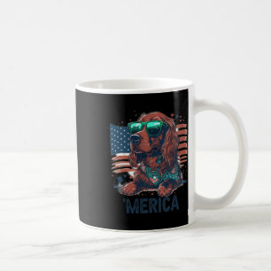 Caneca De Café 4 De Julho Patriótico Irlandês Setter Dog Merica