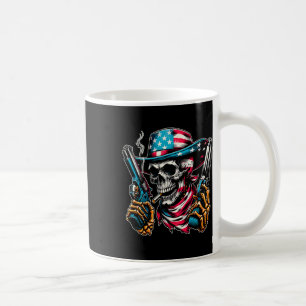 Caneca De Café 4 De Julho Patriótico Usa Skeleton Skeleton Nos Am