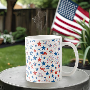 Caneca De Café 4 de julho Stars & Fireworks Mug