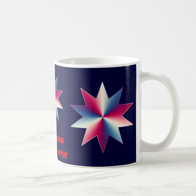 Caneca De Café 4 de julho Vermelho, Branco e Azul (Direita)