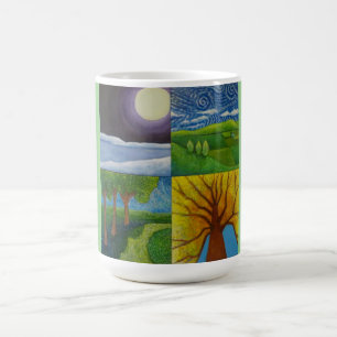 Caneca De Café 4 Estações: Arte Original