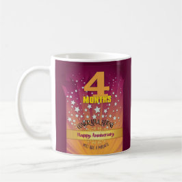 Caneca De Café 4 Meses de Recuperação Personalizada Aniversário N
