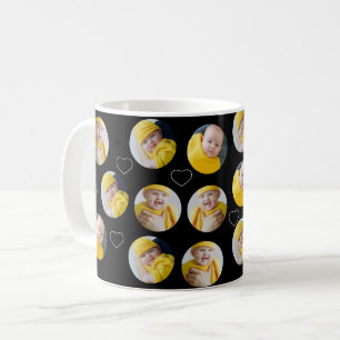 Caneca De Café 4 Modelo de Colagem de Fotografias faça seu própri