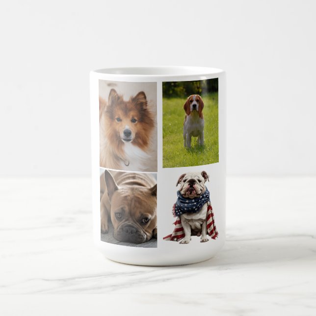 Caneca De Café 4 Photo Collage Dog Lover Pet (Centro)
