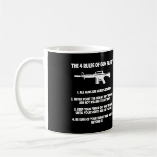 Caneca De Café 4 Regras De Segurança Contra Armas Bem Regulamenta