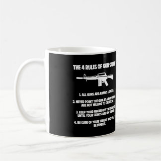 Caneca De Café 4 Regras De Segurança Contra Armas Bem Regulamenta
