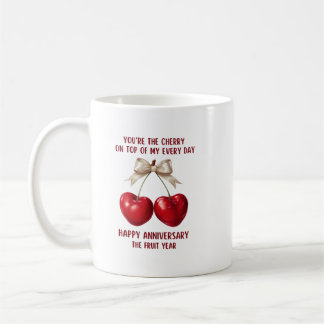 Caneca De Café 4th Anniversary Card, Fruit Anniversary Ornament
