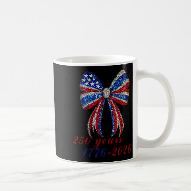 Caneca De Café 4th Of July Coquette American Flag Bow Funny Girls (Direita)