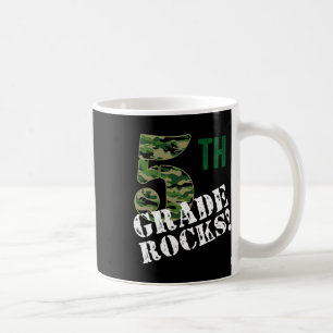 Caneca De Café 5º ano rochas camuflagem quinto ano volta às aulas