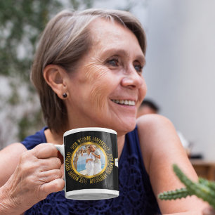 Caneca De Café 50ª Data de Foto do Aniversário de Casamento do Ou