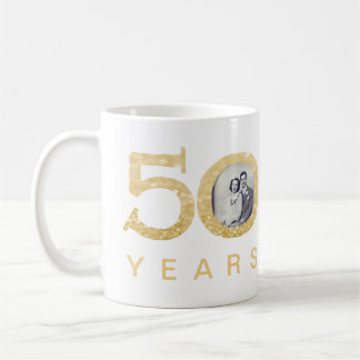 Caneca De Café 50º 50 anos Dourado costume de aniversário de casa