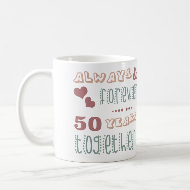 Caneca De Café 50º aniversário de casamento bonito (Esquerda)
