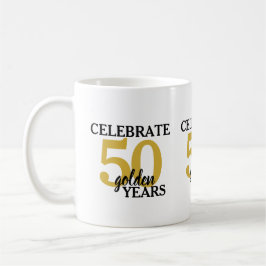 Caneca De Café 50º aniversário de casamento celebra 50 anos Ouros
