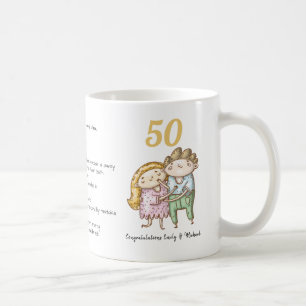 Caneca De Café 50º aniversário de casamento da FUNNY Personalizad