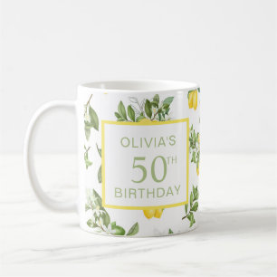 Caneca De Café 50º Aniversário Limão Citrus Botanical