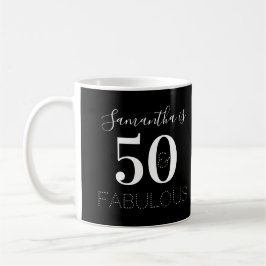 Caneca De Café 50º aniversário Personalizado 50 e fabuloso preto