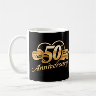 Caneca De Café 50º Coração de Aniversário de Casamento