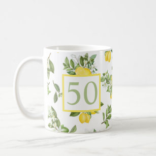 Caneca De Café 50.º Aniversário da Gama de Limão Citrus Botanical