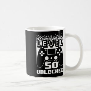 Caneca De Café 50.º aniversário para homens Nível 50 Jogador Desb