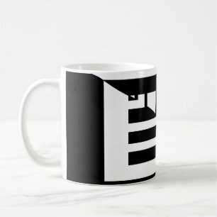 Caneca De Café 50/50 de parede, bares do art deco preto e branco