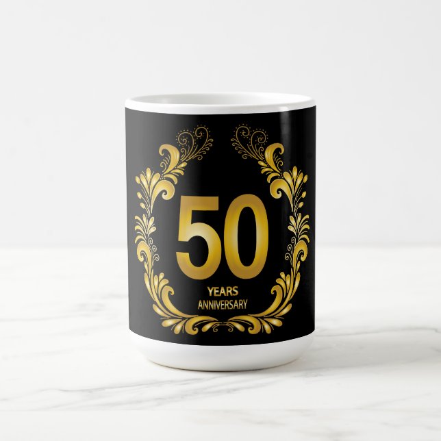 Caneca De Café 50 anos de aniversário Dourado da Glitter (Centro)