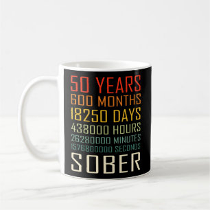 Caneca De Café 50 anos Sobriety Anniversário 50 anos Sober
