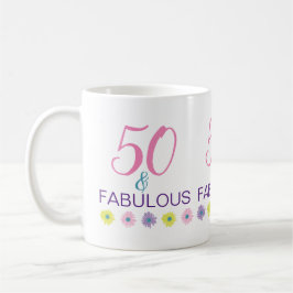 Caneca De Café 50 e Fabuloso Aniversário de 50 Divertido Roxo
