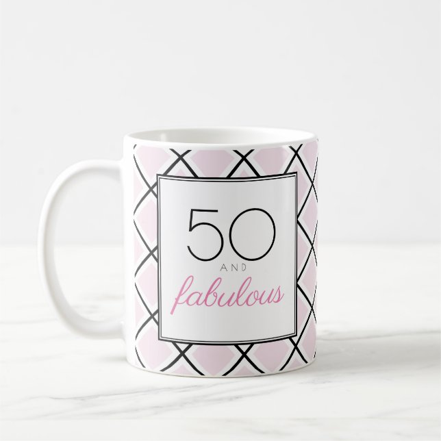 Caneca De Café 50 e fabuloso rosa aniversário (Esquerda)
