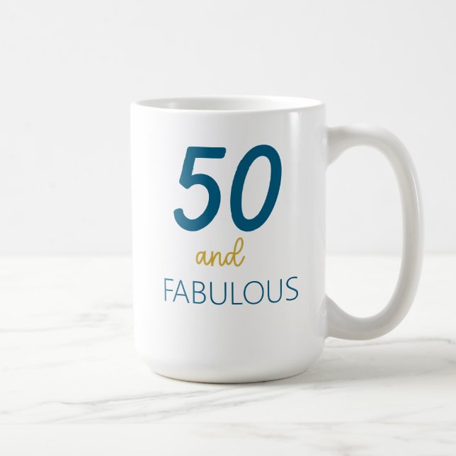 Caneca De Café 50 e Fabuloso Teal e Dourada Mug (Direita)