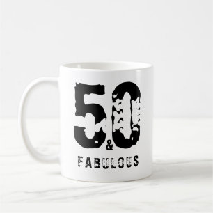 Caneca De Café 50 e famoso nome personalizado branco preto modern