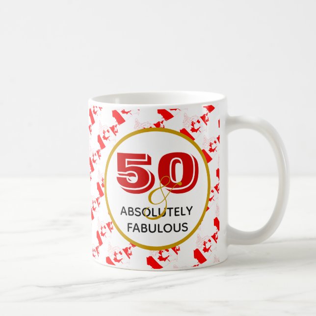 Caneca De Café 50 e perfeito aniversário do CANADÁ (Direita)
