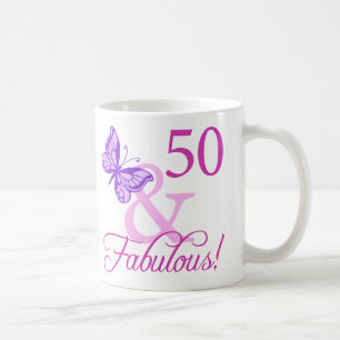 Caneca De Café 50 E Presentes Fabulosos De Aniversário (Ameixa)