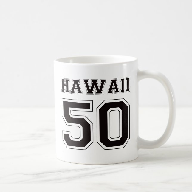 Caneca De Café 50 Havaí - preto (Direita)