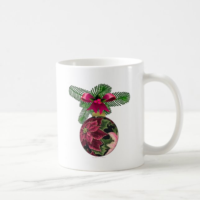 Caneca De Café 50 Retro Poinsettia Borgonha (Direita)