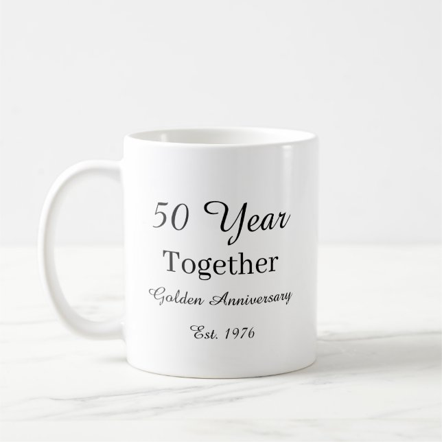 Caneca De Café 50 Year Anniversary Mug Golden Wedding Anniversary (Esquerda)